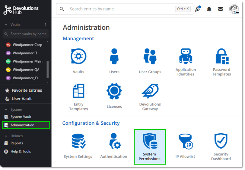 Roles & Permissions – global level