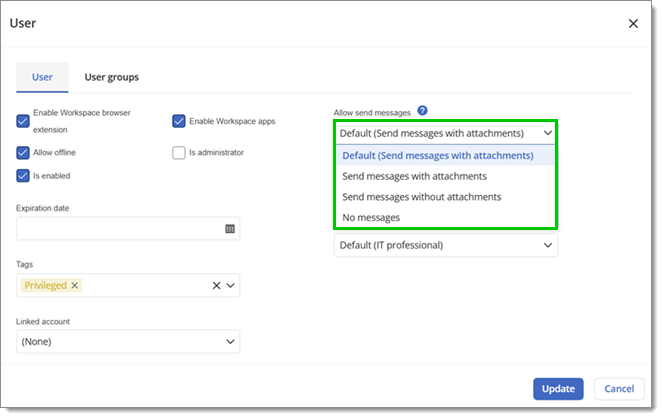 User-specific System messages management