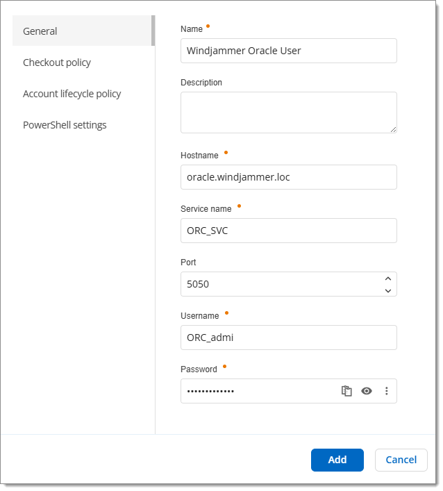Oracle user provider configuration