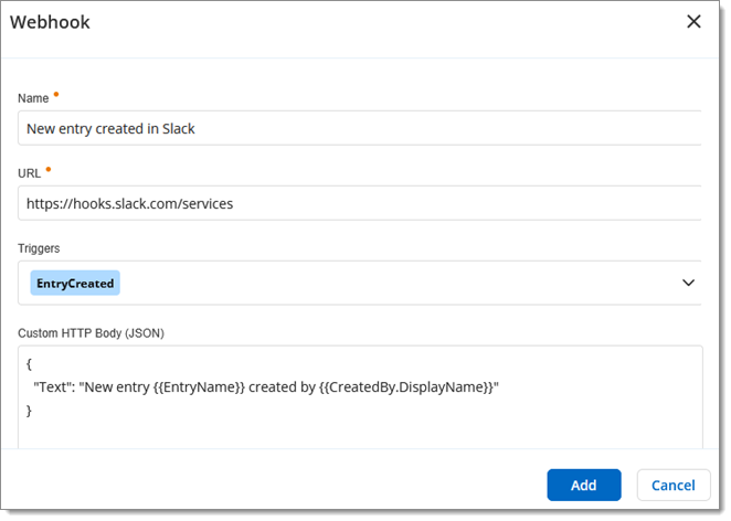 Custom HTTP Body (JSON) example