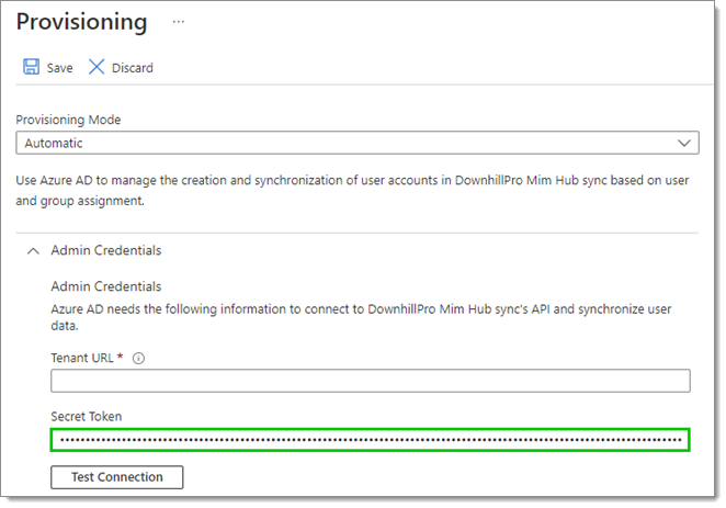 Paste the new token in the Secret Token field under the Provisioning section