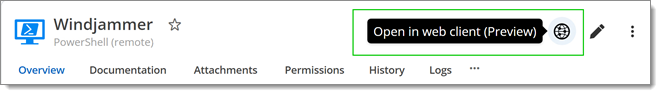 Open in Web Client (Preview)