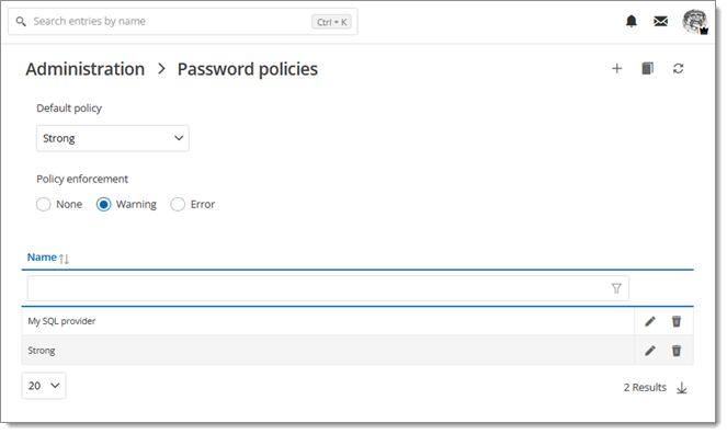 Password policies