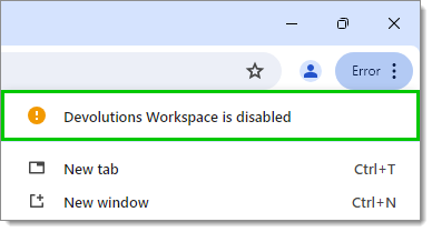 Devolutions Workspace is disabled
