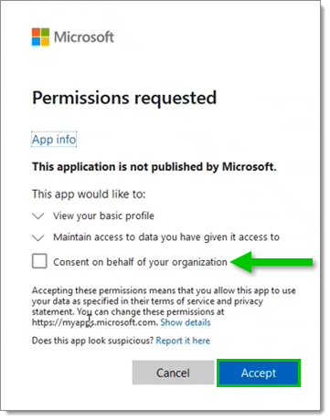 Accept permissions