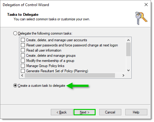 Create a custom task to delegate