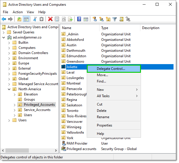 Delegate Control