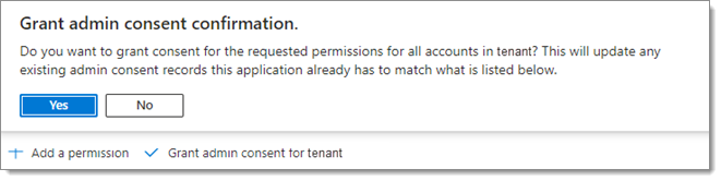Grant admin consent for tenant