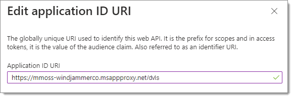 Add application ID URI – step 2