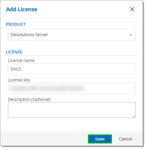 Add license window