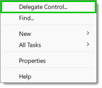 Delegate Control... option