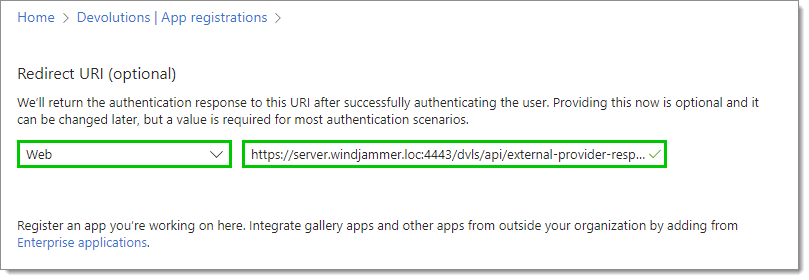 Verifying app registration settings