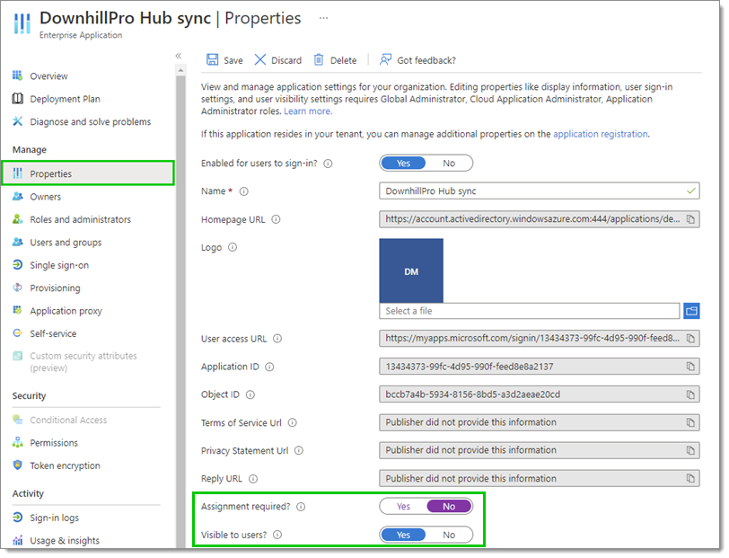 Properties – Assignment required