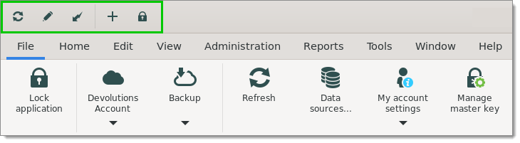 Quick access toolbar