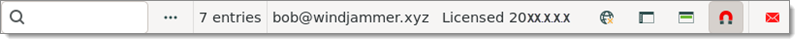 Status bar with various components
