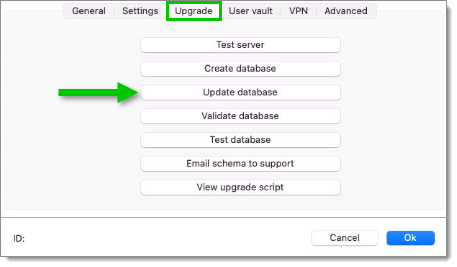 Upgrade – Upgrade database