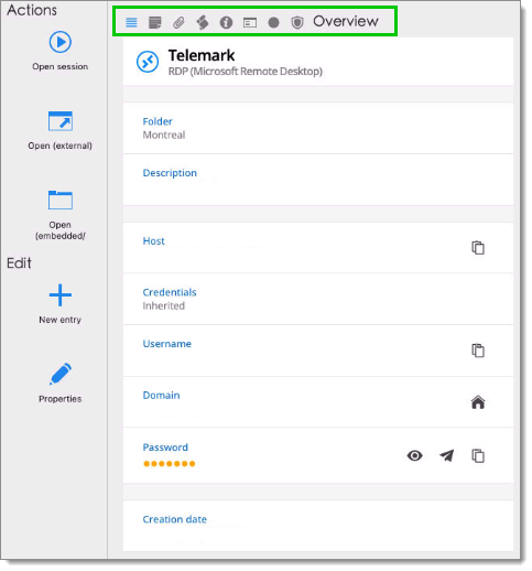 Dashboard tabs