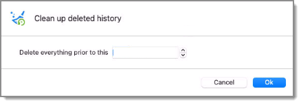Clean up deleted history