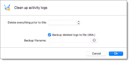 Clean up activity logs