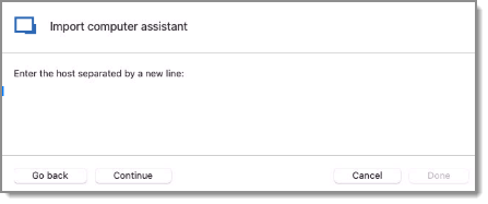 Manually enter a list of hosts