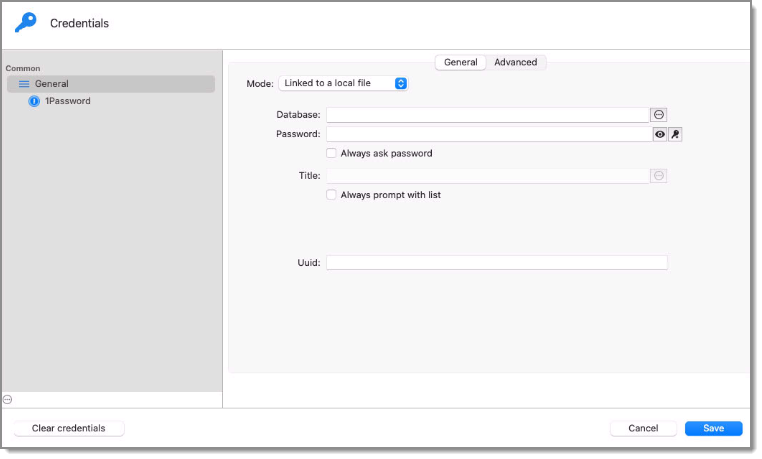 File – My account settings - My personal credentials