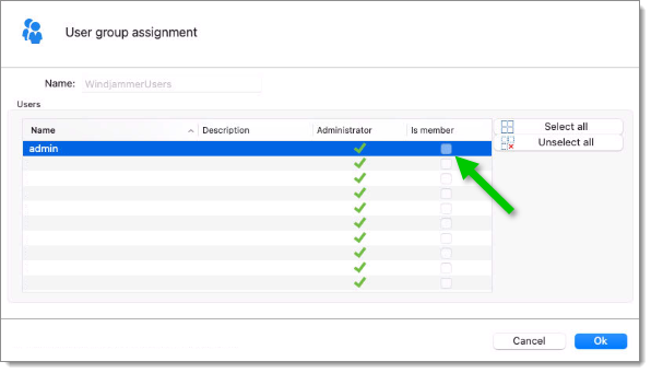 Assign user to a user groups