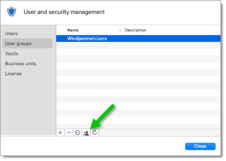 Assignement to a user group