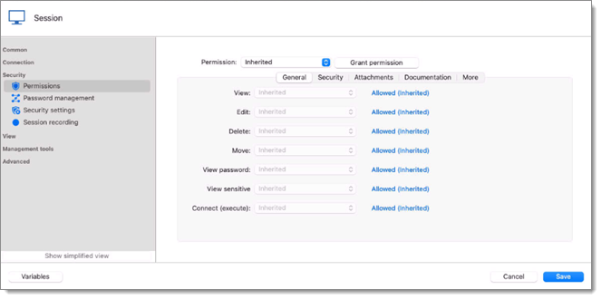 Entry permissions