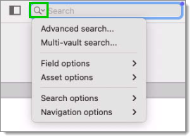 Search/filter box options icon