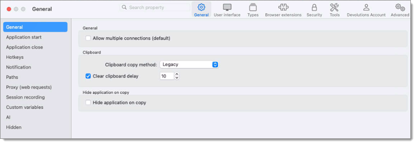 File – Settings – General