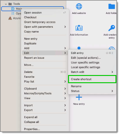 Edit-Create Shortcut