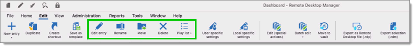 Edit options