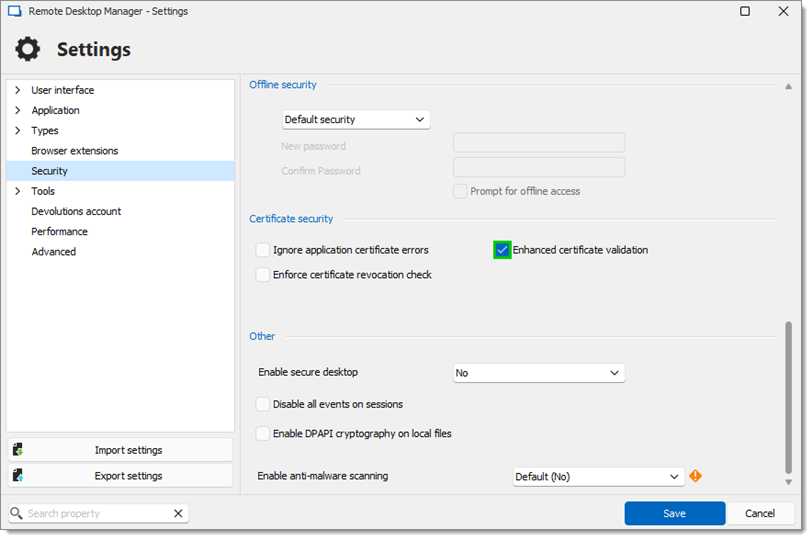 Enhanced certificate validation