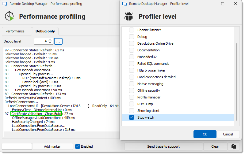 Performance profiling