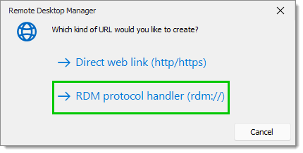 RDM protocol handler (rdm://)