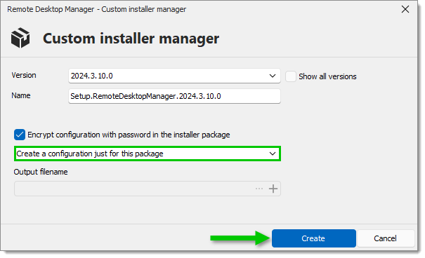 Create a configuration just for this package