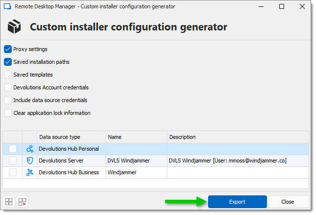 Custom installer configuration options