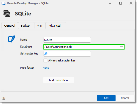 Configurer la source de données