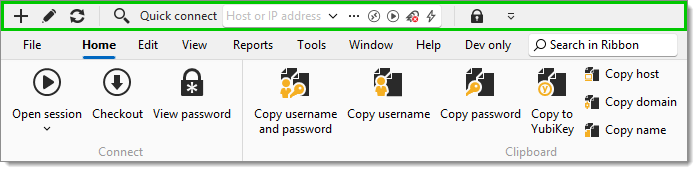 Quick access toolbar