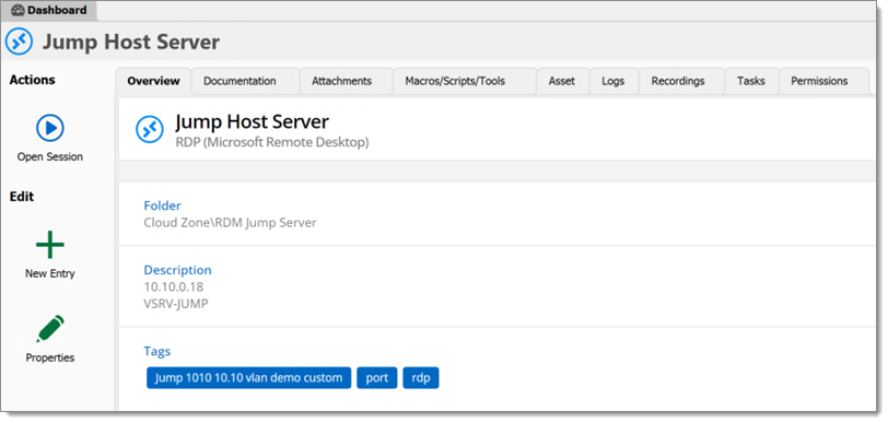 Dashboard for credential entry