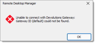 Gateway default ID not found