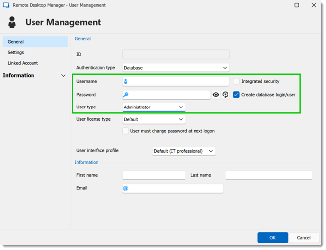 Create a Remote Desktop Manager Administrator Account
