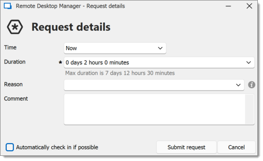 Request details window