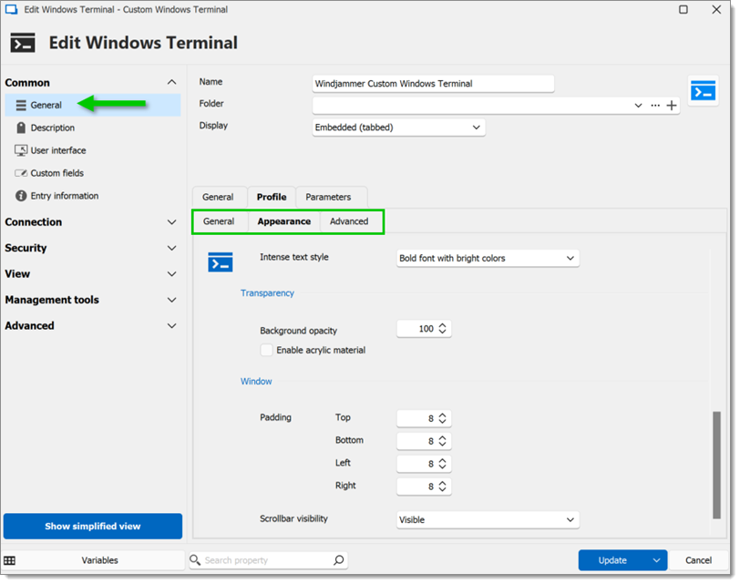 Customizing Windows Terminal profile