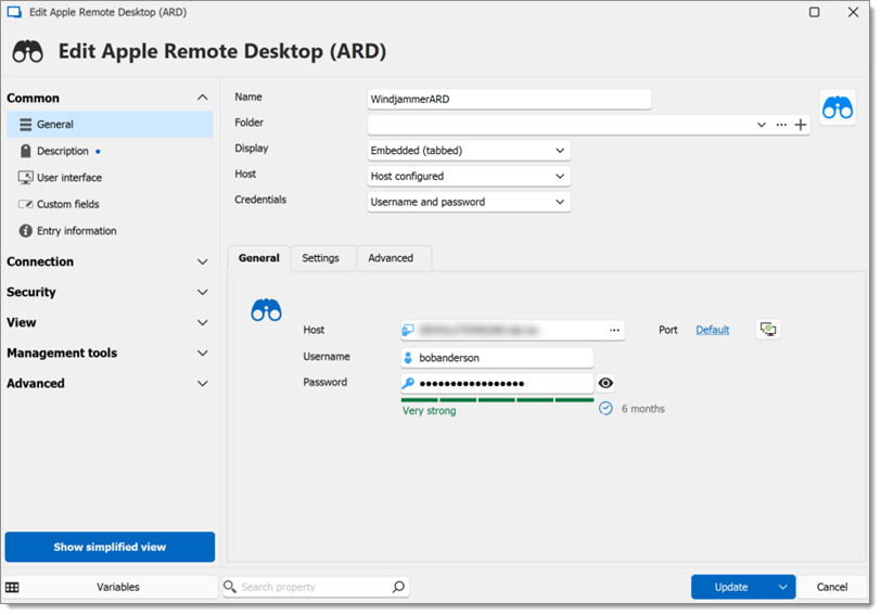 Apple Remote Desktop settings and options