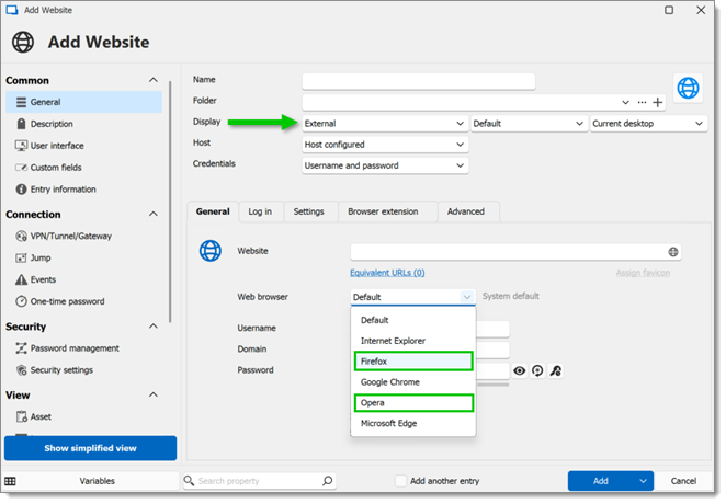 Firefox and Opera for external display