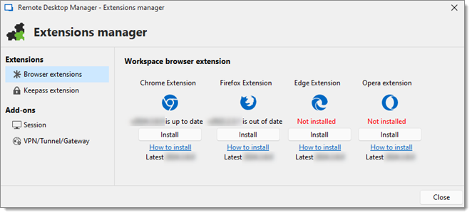 Extension manager - Browser extensions