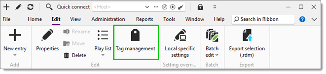 Edit – Tag management