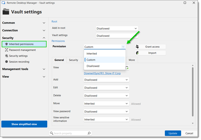settings – Permissions