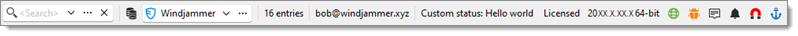 Status bar with various components enabled